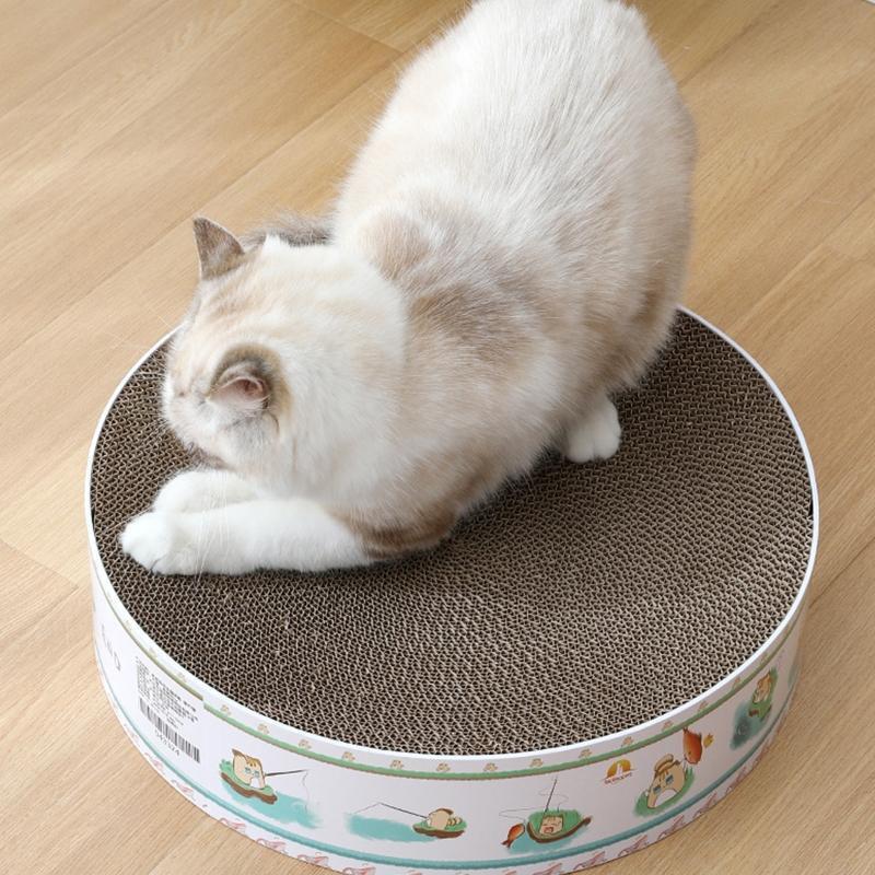 Cat Scratcher Post & Board Round Cat Scratching Lounge Bed Cat Kittens Training