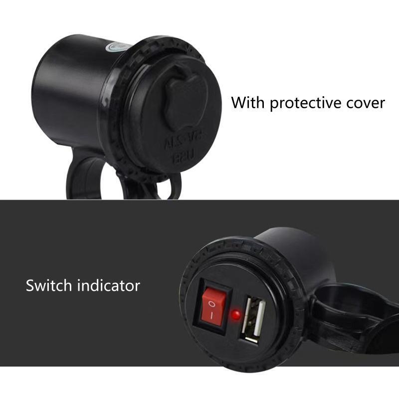 Waterproof Motorcycle 12V USB Power Socket Adapter Charger Outlet Motorbike