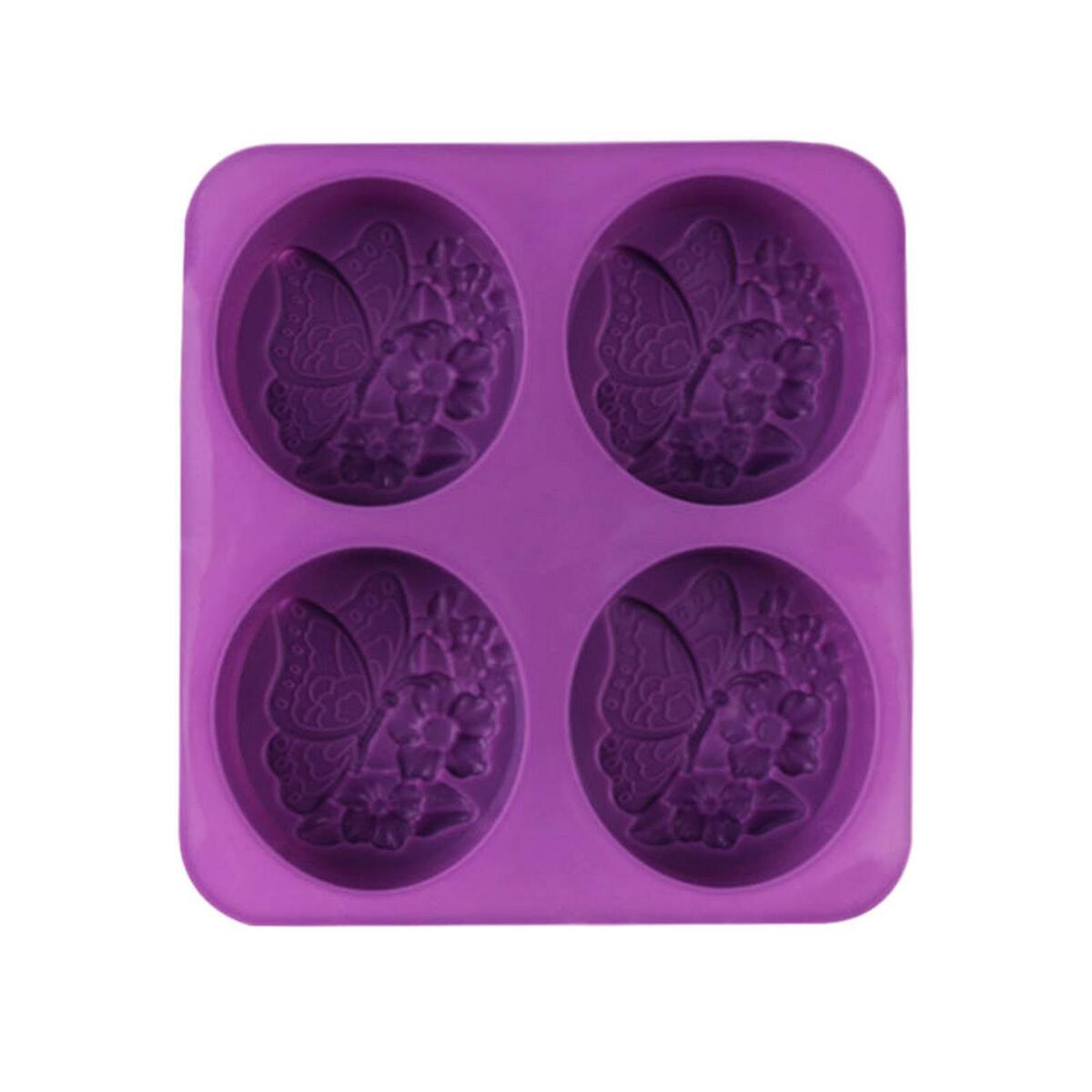 2x 4 Cavity Silicone Soap Mold Round Oval Craft Cake Chocolate Pudding Jelly