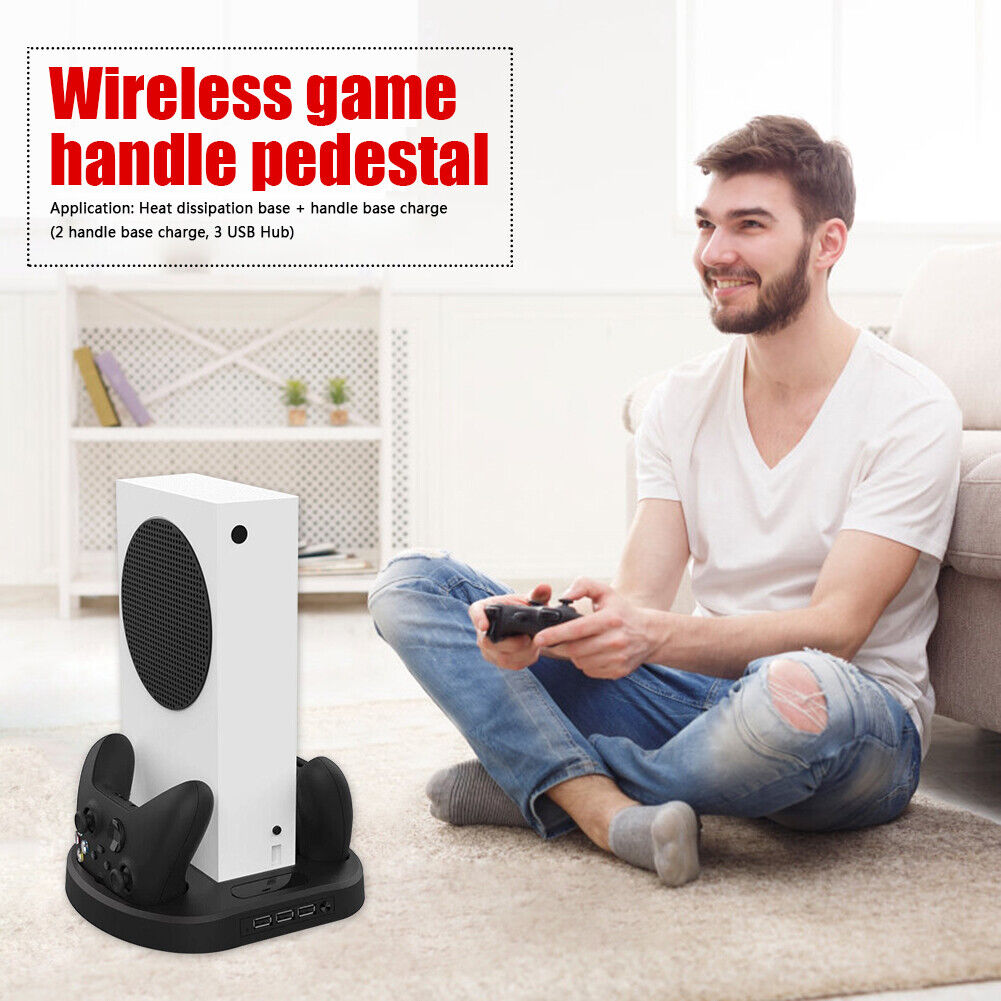 Console Cooling Holder for Xbox Series S USB HUB Dual Controller Charger