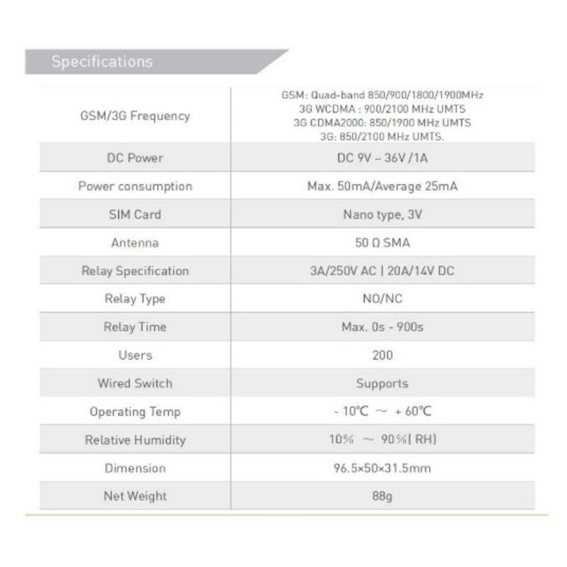 G202 GSM 3G Smart Gate Opener Wireless Automatic Door Receiver Call Relay Switch