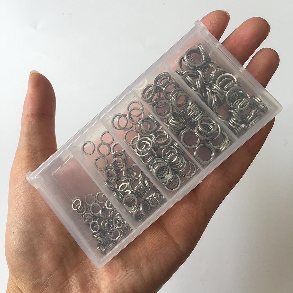 200pcs Stainless Steel Fishing Split Rings Lure Solid Ring Loop Connectors