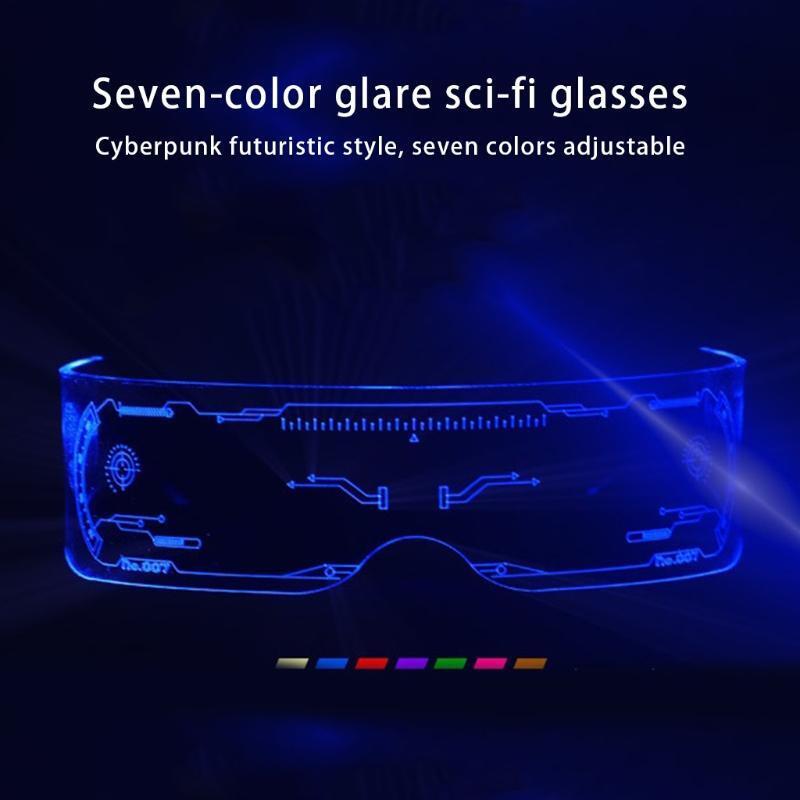Syllable-Light Emitting Electric Glasses Christmas Colorful Eyewear Punk Style
