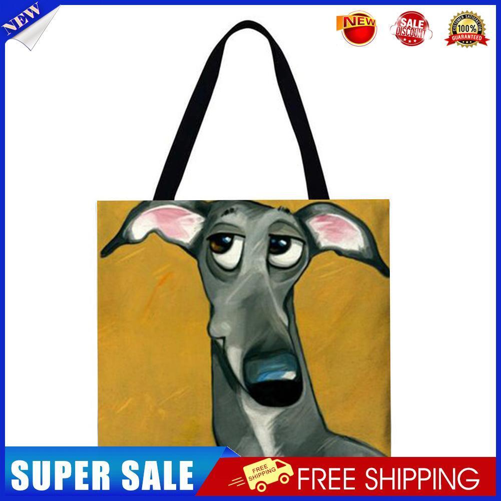 Grey dog Printed Shoulder Shopping Bag Casual Large Tote Handbag (40*40cm)