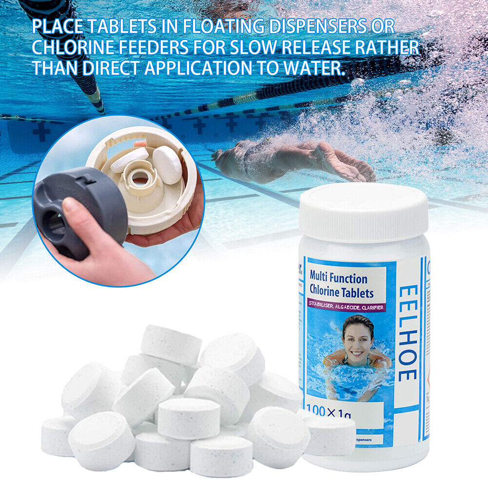 100pcs 100g Swimming Pool Cleaning Tablets Effervescent Pills Cleaner Tools