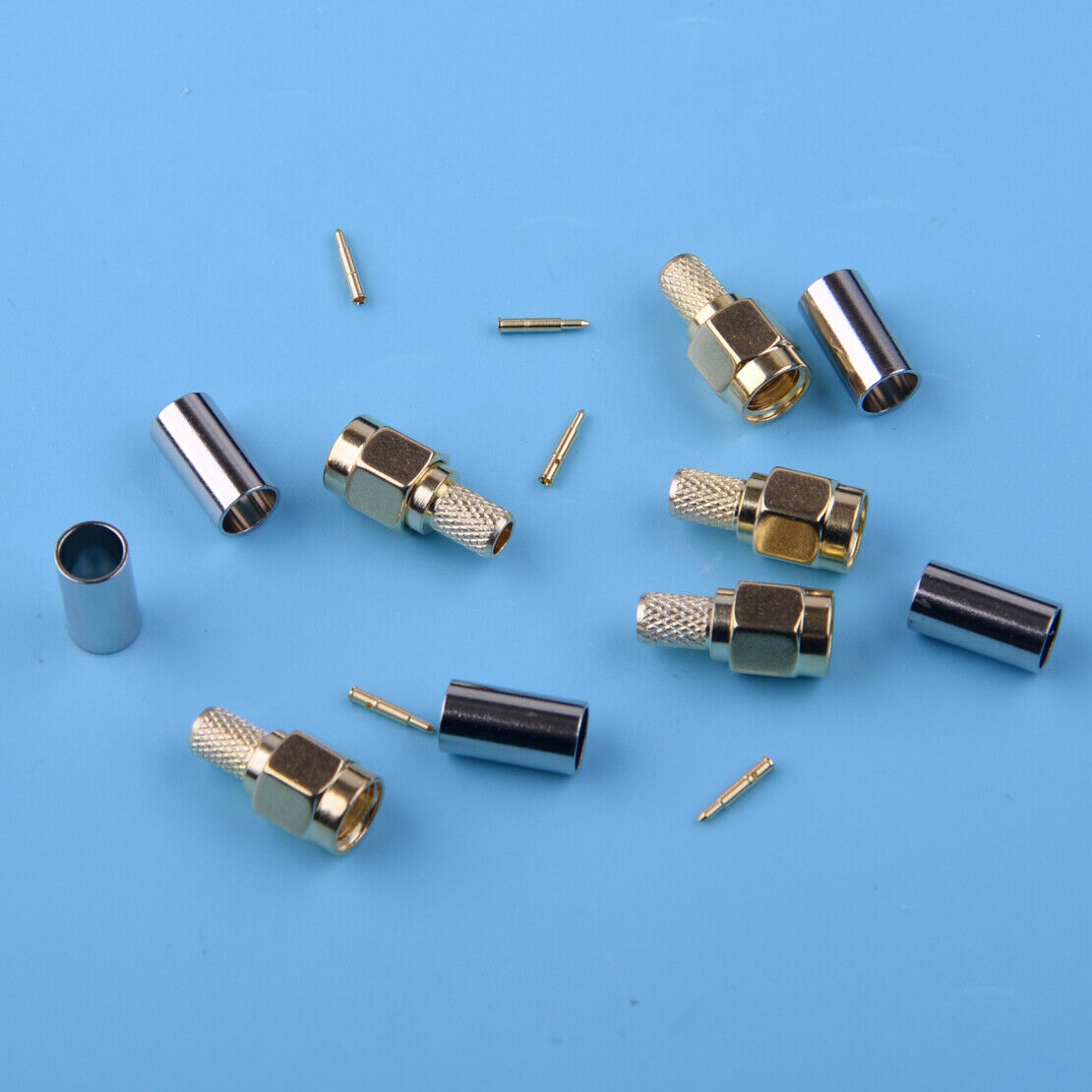 SMA Male Plug Crimp Fit for RG58 RG142 LMR195 RG400 Cable RF Connector Decor Lid