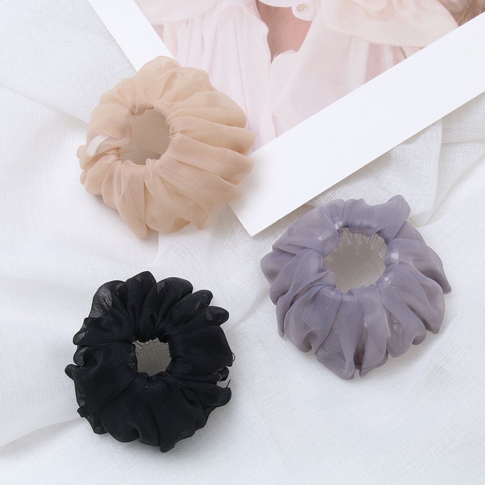 Silk Bird Nest Expanding Women Hair Bun Claw Maker Chiffon Horsetail Buckle