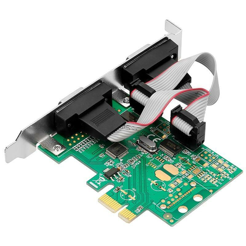 RS232 PCI Express PCIe to 2 Serial DB9 Adapter Card 2.5Gb/s 1000kbps RS-232 Fast