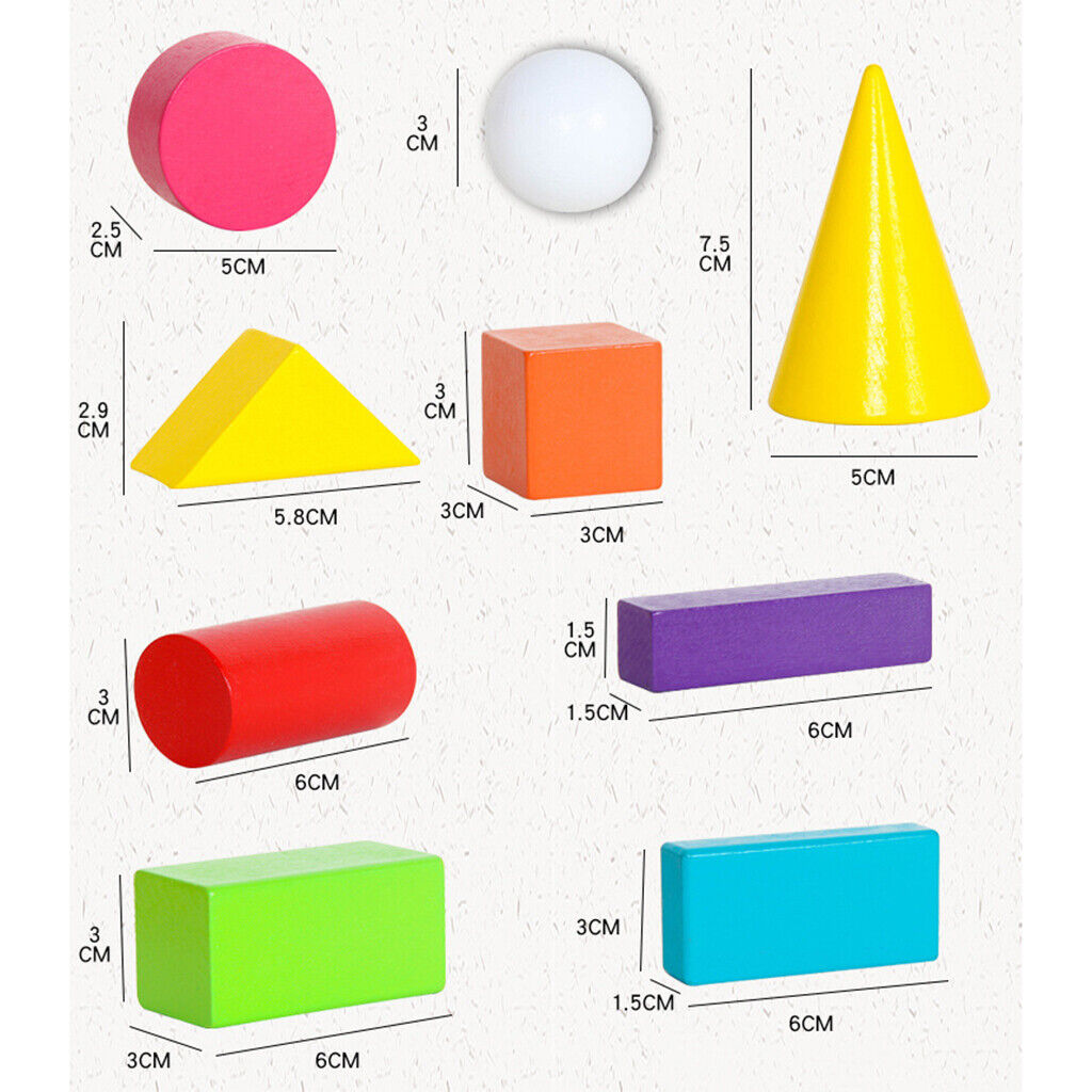 16   Wooden Geometric  Puzzle Classic Educational Montessori