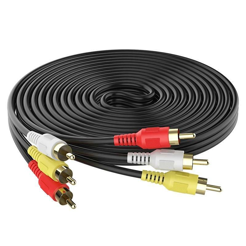 3.5mm to 3 RCA Male Plug AV Audio Video Stereo AUX Cable for TV Box Home Theater