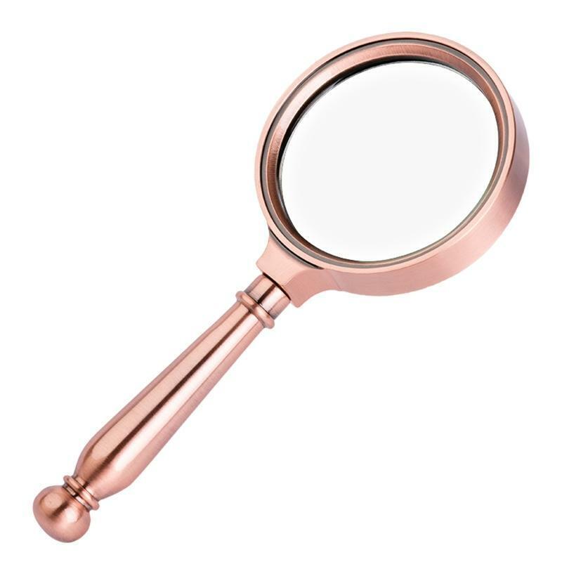 Fashion Design Magnifying Glass 10X Handheld Magnifier Metal Handle for Seniors