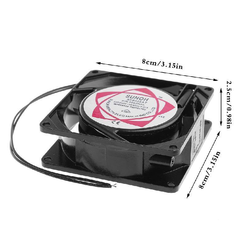 SF8025AT 2082HSL 8025 80mm Sleeve Bearing 220-240V AC 2-Wire Case Cooling Fan
