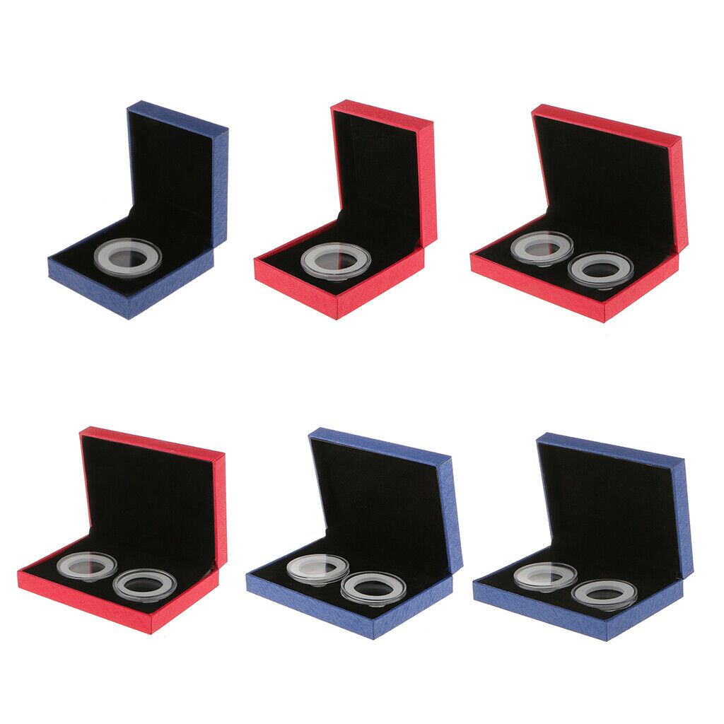 10x Fancy  Storage Holder Display 40MM Commemorative s Box Case