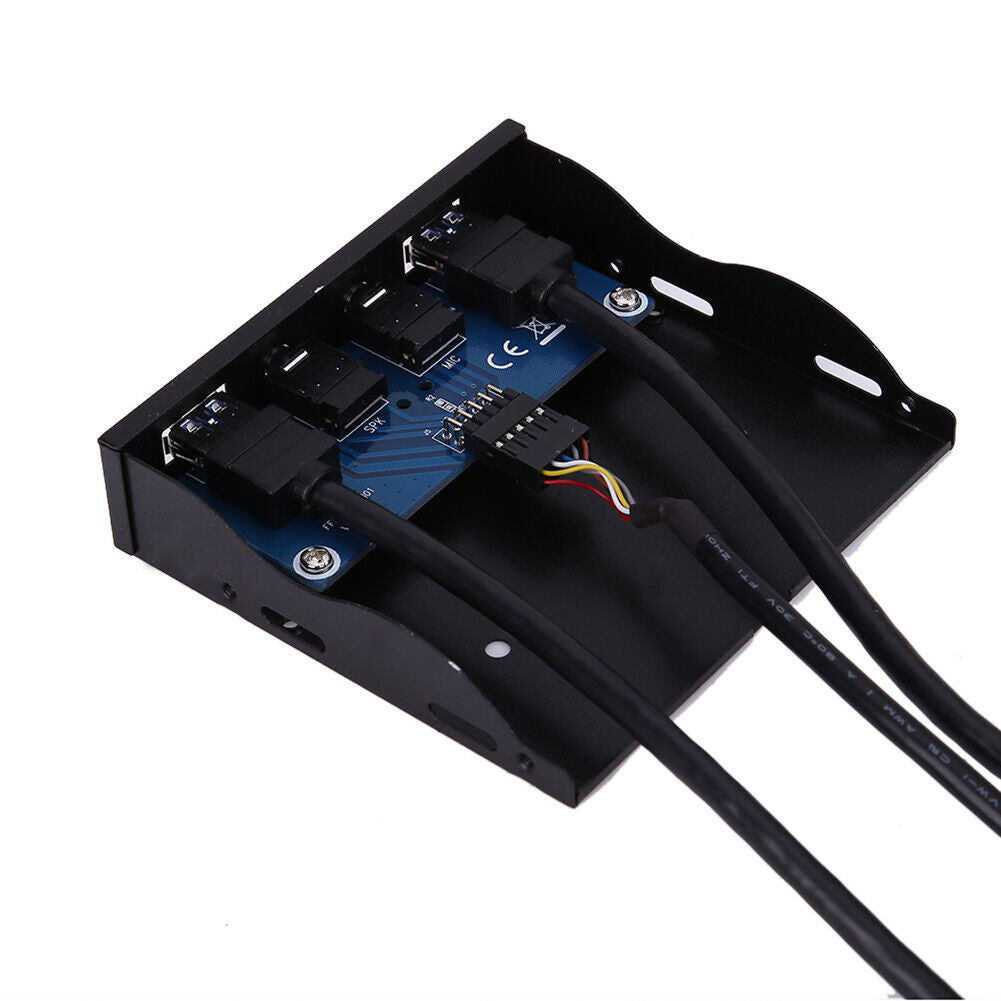 3.5" 20Pin to 2 USB 3.0 Port HUB + HD Audio PC Floppy Expansion Front Panel