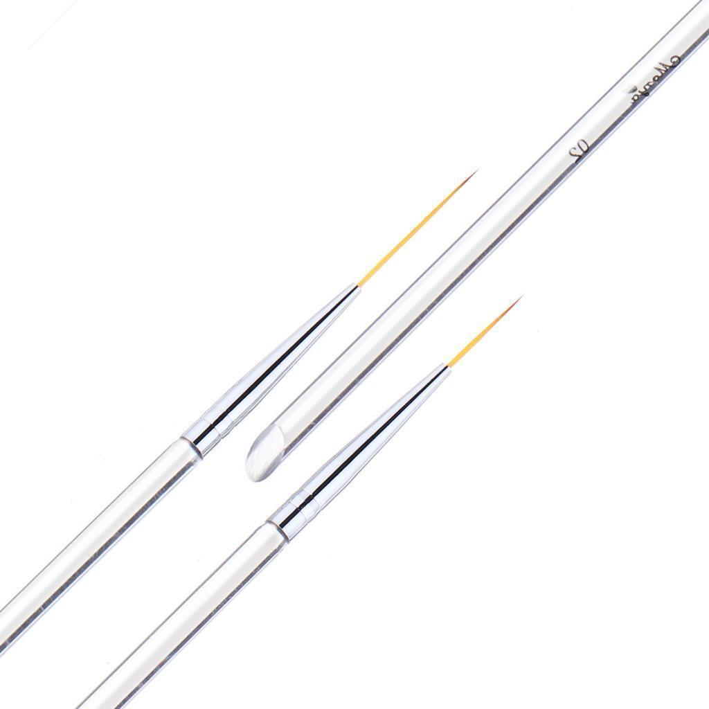 3x 15/18/20mm Pro UV Gel Polish Nail Art Paint Drawing Detailing Brushes Set