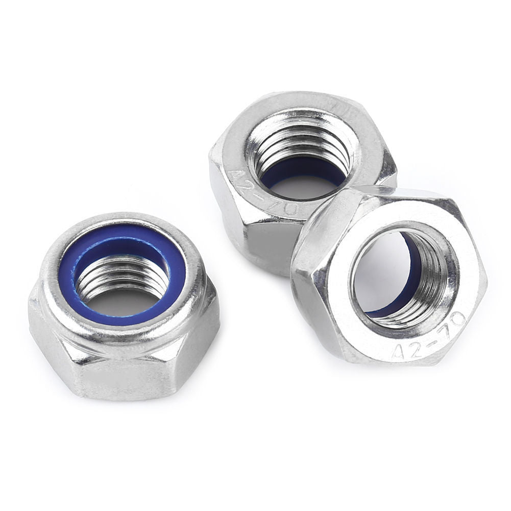 165pcs Stainles Steel Nylon Insert Locknut Assortment Kit M3 M4 M5 M6 M8 M10M12