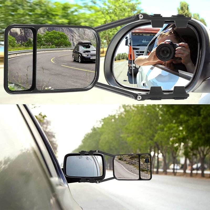 Adjustable Clip On Car Mirror Rearview Extension Towing Mirror Rotatable for RV
