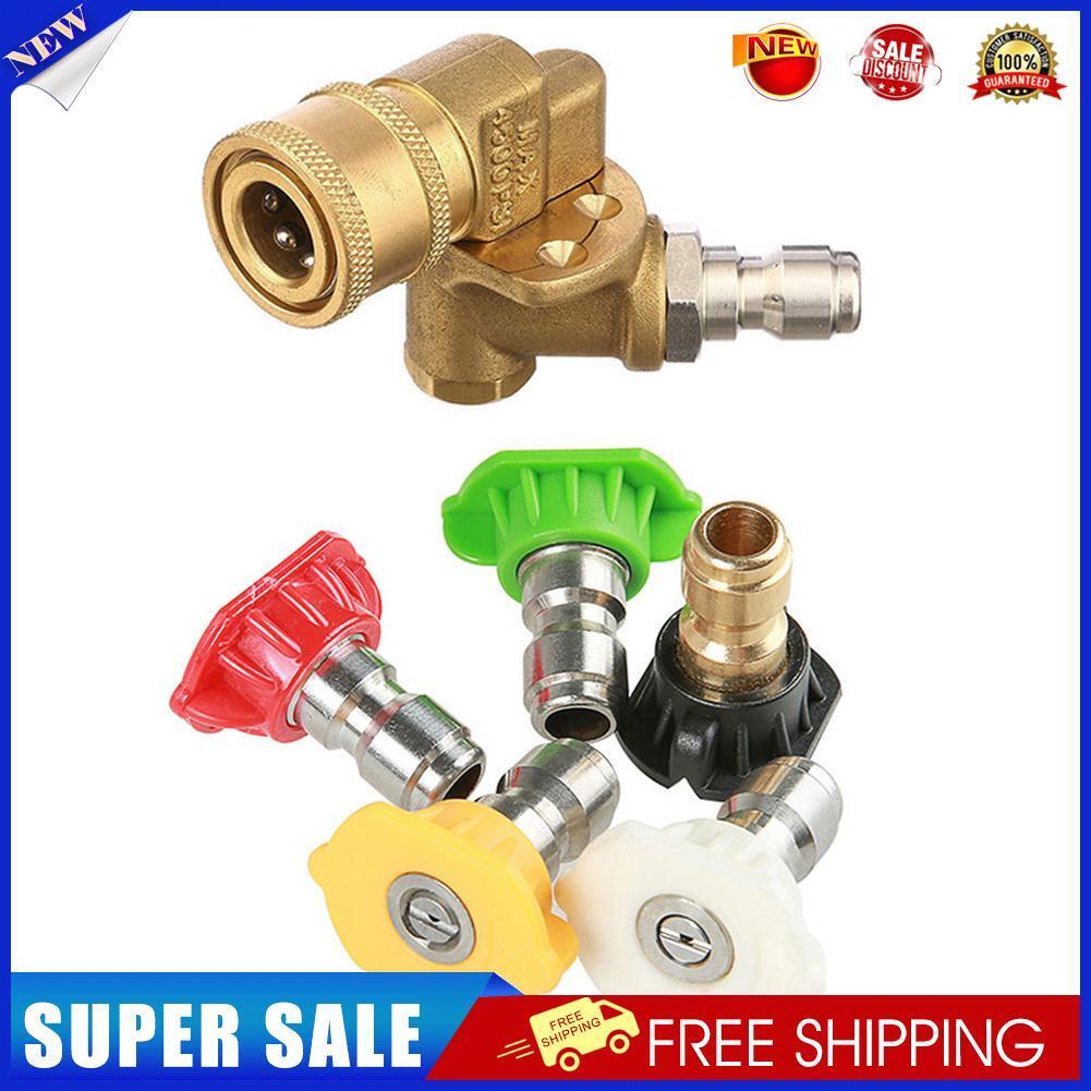 5pcs Pressure Washer Tips 4500 PSI 1/4 Quick Connector with Pivot Coupler