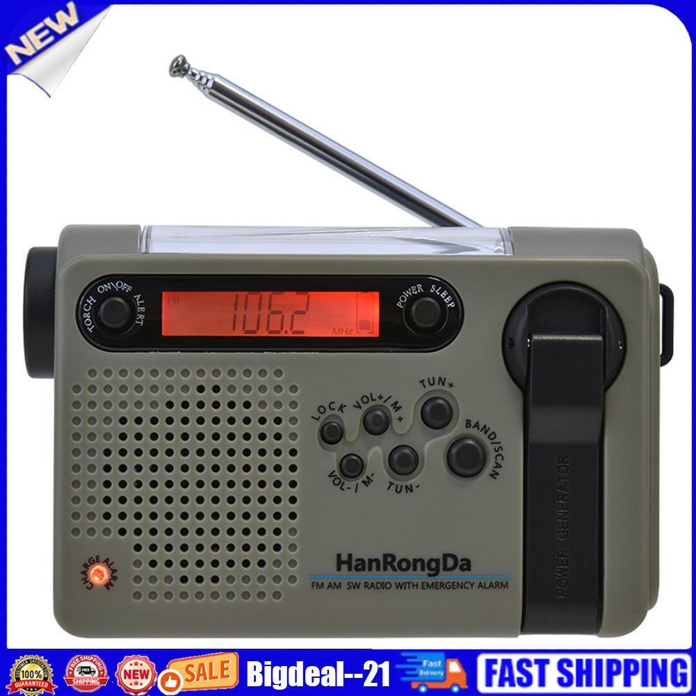 Full Band Solar Powered AM/FM/SW Radio Emergency LED Flashlight Power Bank