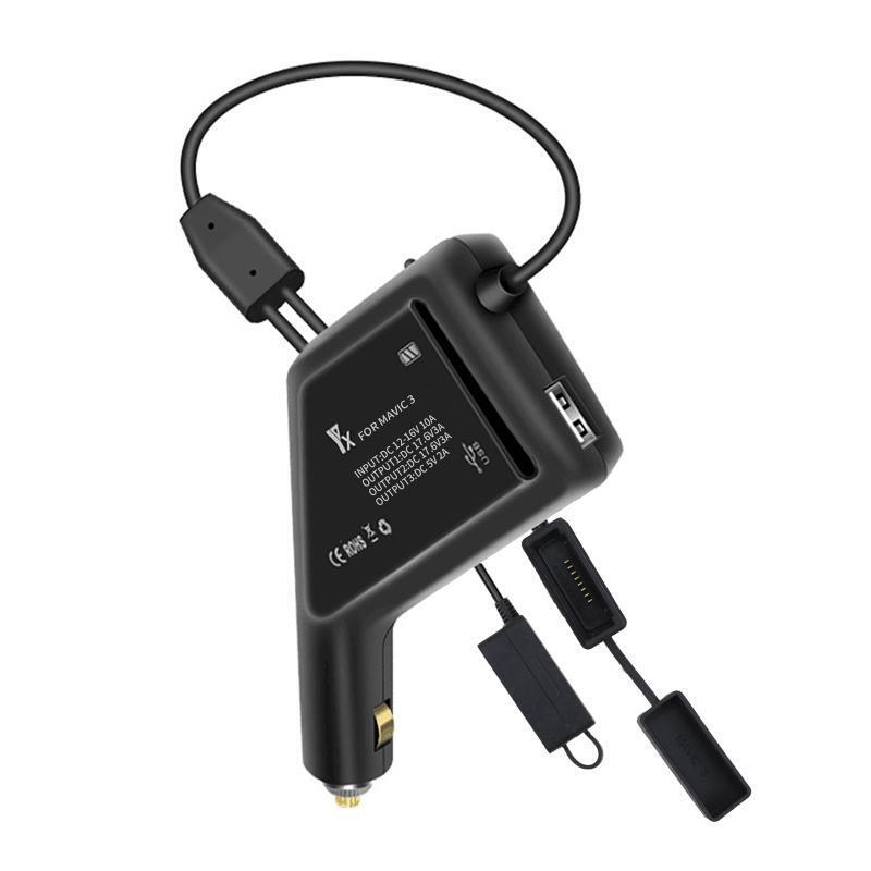 3 in 1 Car Charger Kit Dual Battery Charging Hub Charger Adapter for DJI Mavic 3