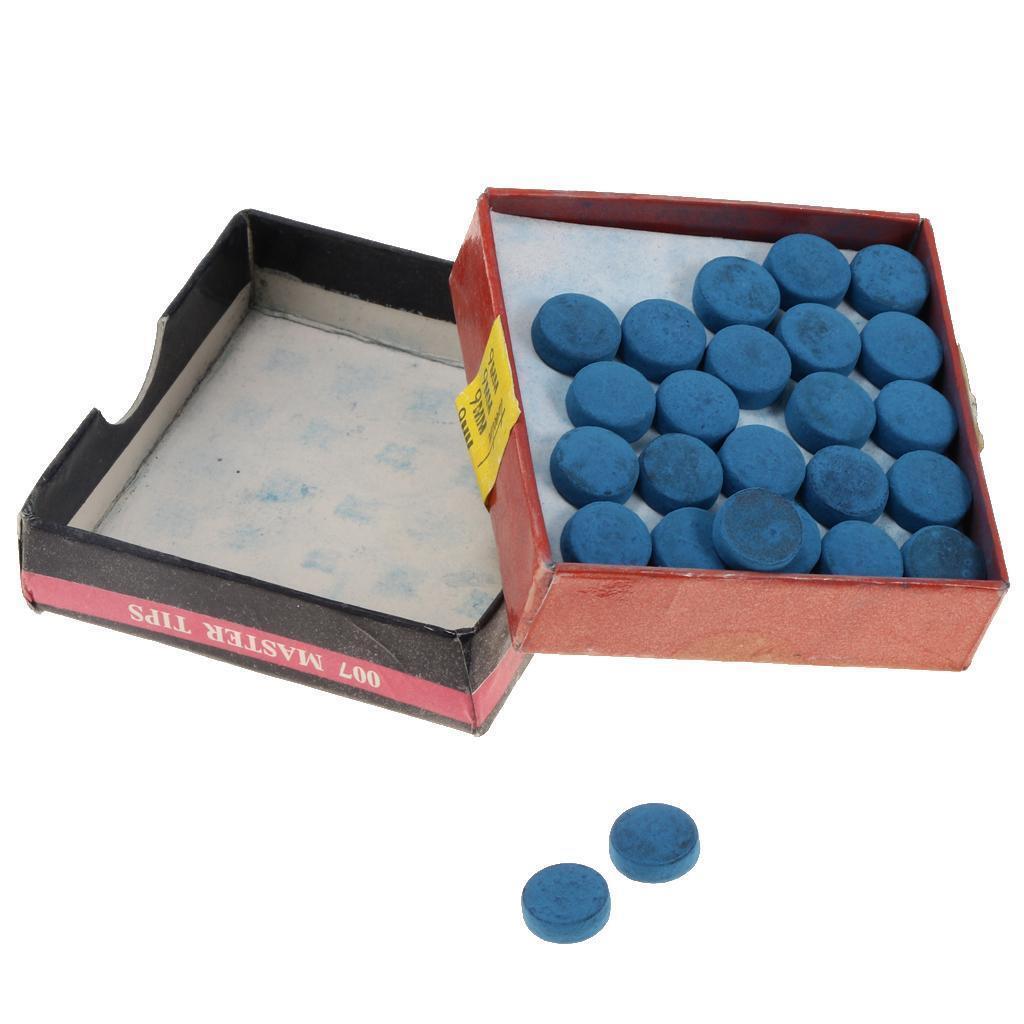 50Piece Billiard Pool Cue Tips Cue Pool Stick Replacement Tips with Box 9mm