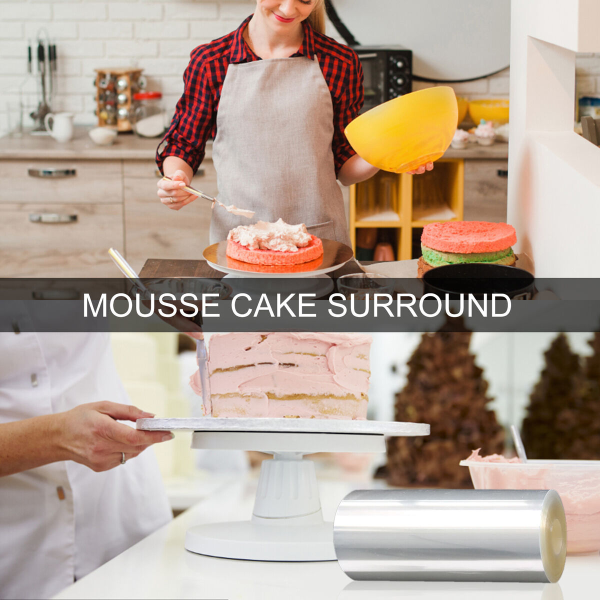 Cake Collars Transparent Cake Rolls Acetate Sheets for Mousse (4.72in)