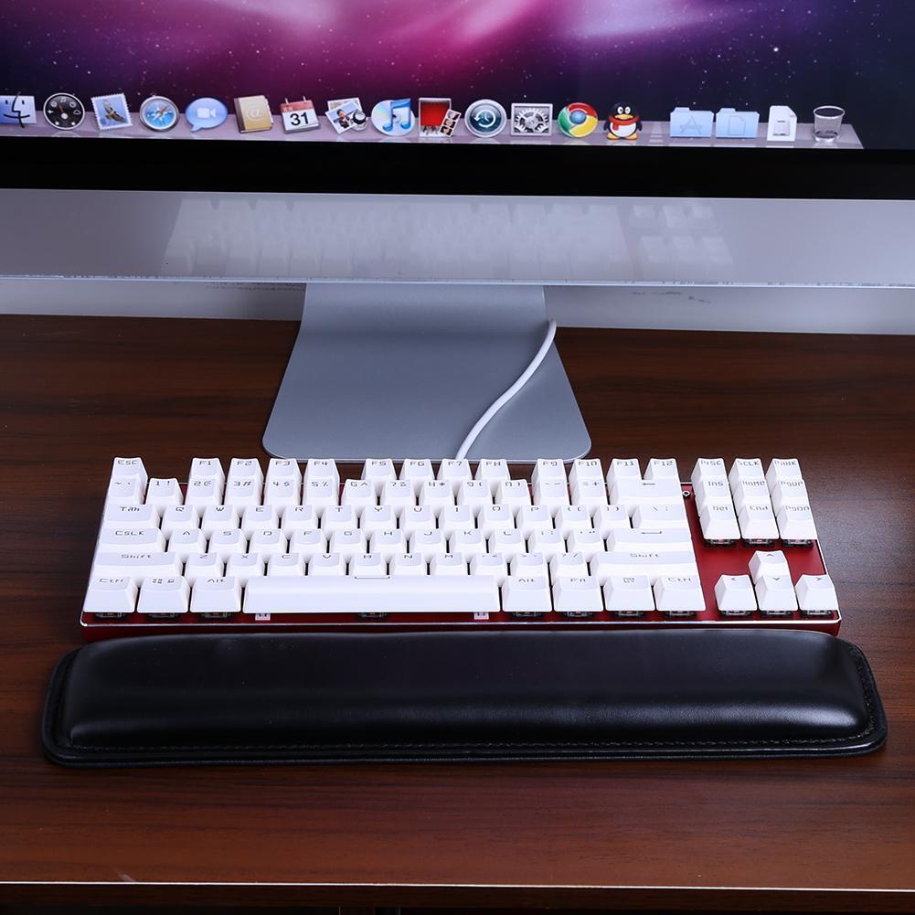 Memory Foam Leather Keyboard Wrist Rest Pad Wrist Support Cushion (Black)