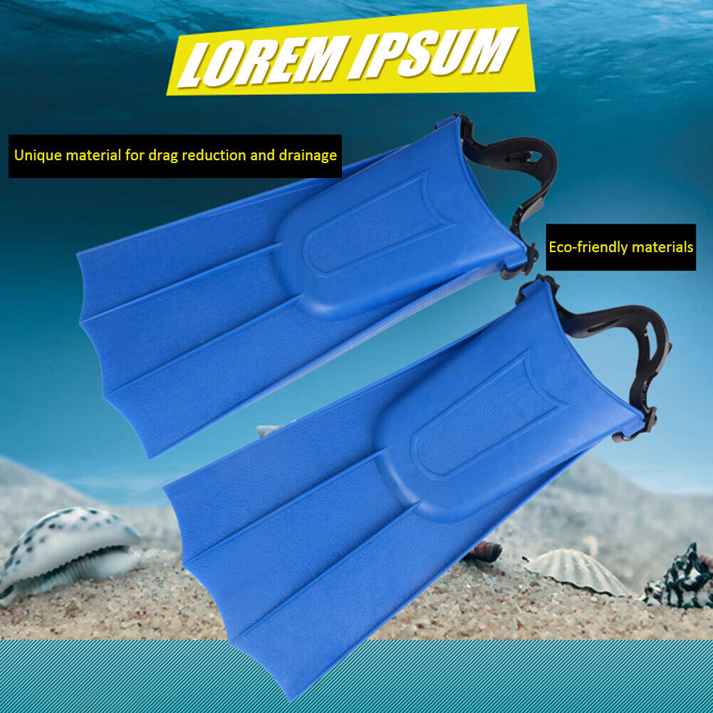 Blue Snorkeling Foot Flippers Child Short Ultra Light Swimming Fins (40-44)