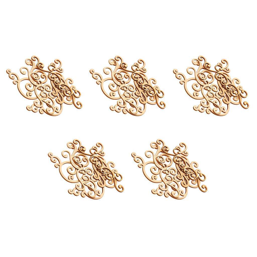 40 Pieces Large Wooden Floral Shapes   Decoration Embellishments