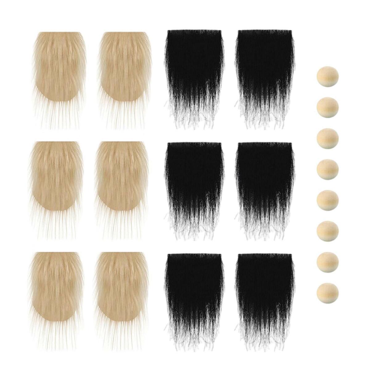 24 Count  Fabric Patches  Beard  Unfinished Wooden Balls