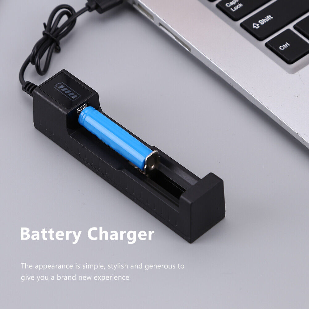 USB Battery Charger 1 Slot Charging Adapter for 18650 21700 22650 16340
