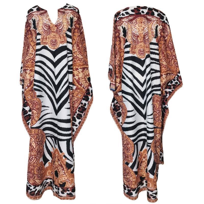 Women Loose Robe Bikinis Cover Ups Ethnic Print Swimwear Cover Ups Holiday Dress