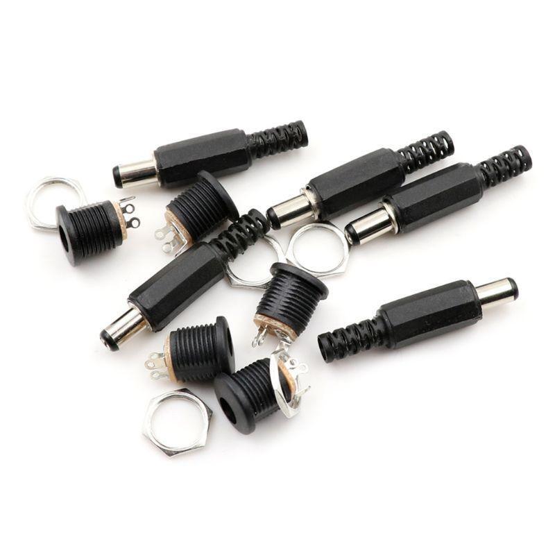 5.5x2.1mm DC Male Plug Power Supply DIY DC Barrel Connector with Shrinkle Tube