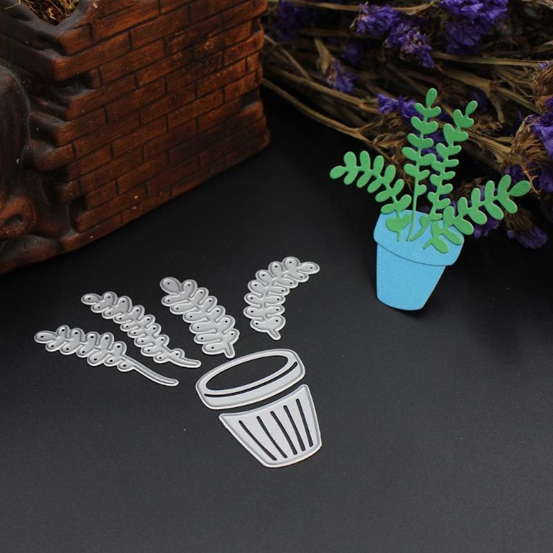 Flowerpot Cutting Dies Stencils Scrapbook Album Paper Card Embossing DIY Craft