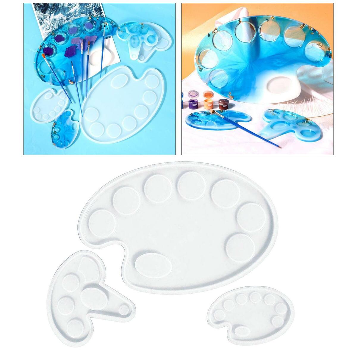 3 Pieces Palette Silicone Mold Paint Tray Moulds for Painting Home Decor