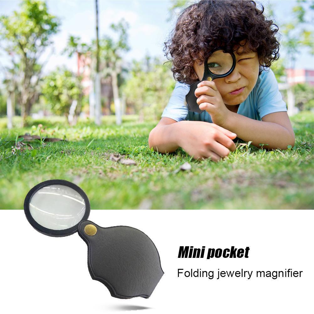 Pocket Folding Jewelry Magnifier Magnifying Glass HD Eye Glass Loupe (8X)