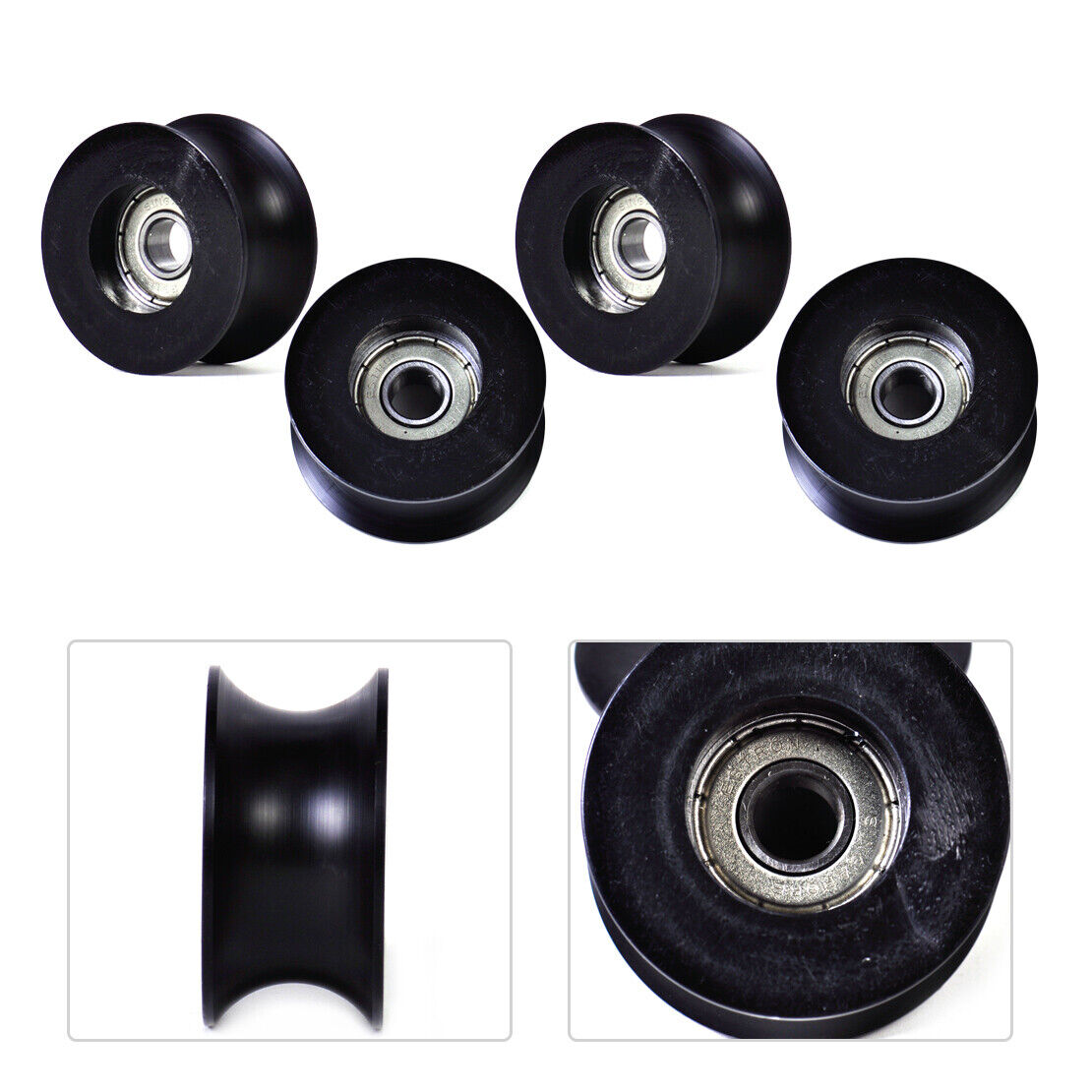 4x 0840UU 8mm Groove Guide Pulley Sealed Rail Ball Bearing 8x40x20.7mm U Type Li