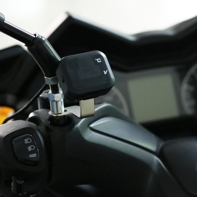 Universal Motorcycle Display Dashboard Temperature Voltage USB Charger 3 in 1