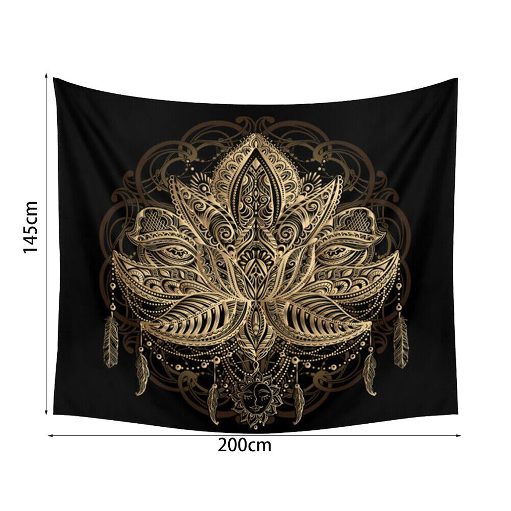 Flower Tapestry Wall Hanging Carpets Bedspread Throw Cover Mat (200X145cm)