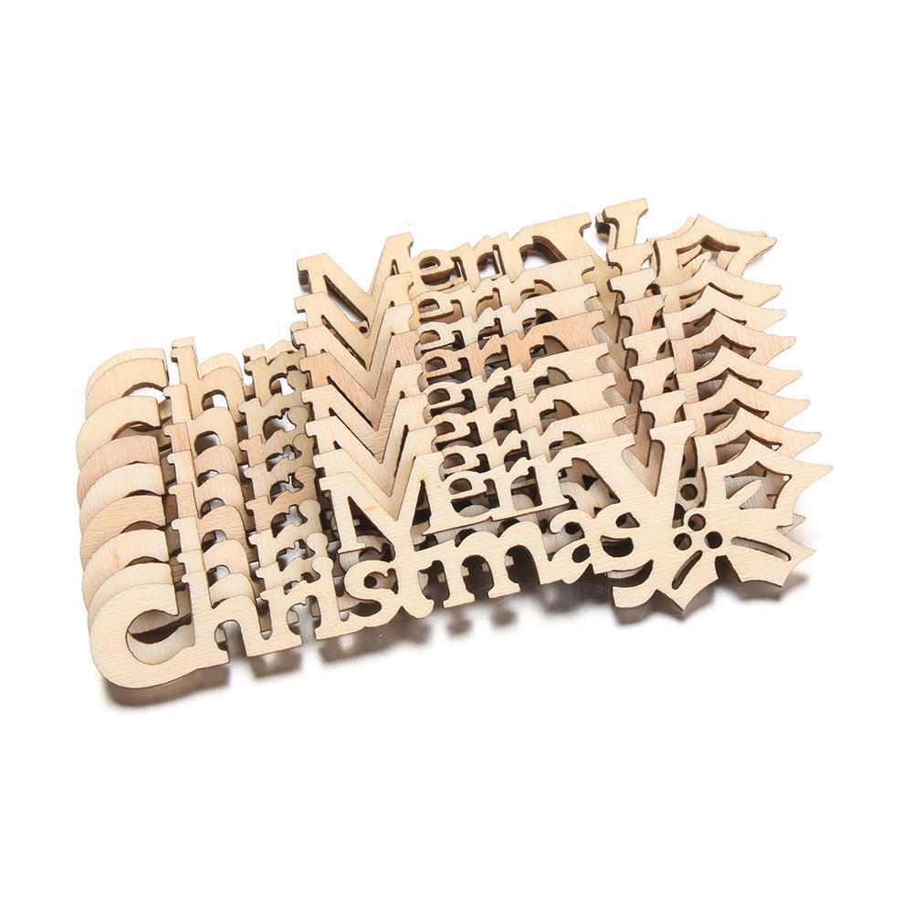Wood DIY Crafts Wooden Slice Xmas Decoration Wood Pieces Merry Christmas