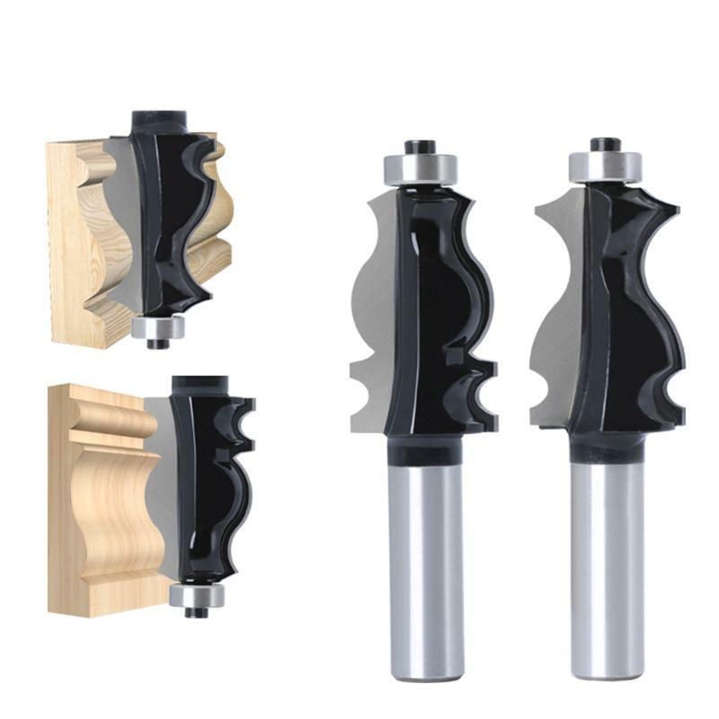 2x Fishtail Armrest Milling Cutter Woodworking Fishtail Handrail Router Bit Trim