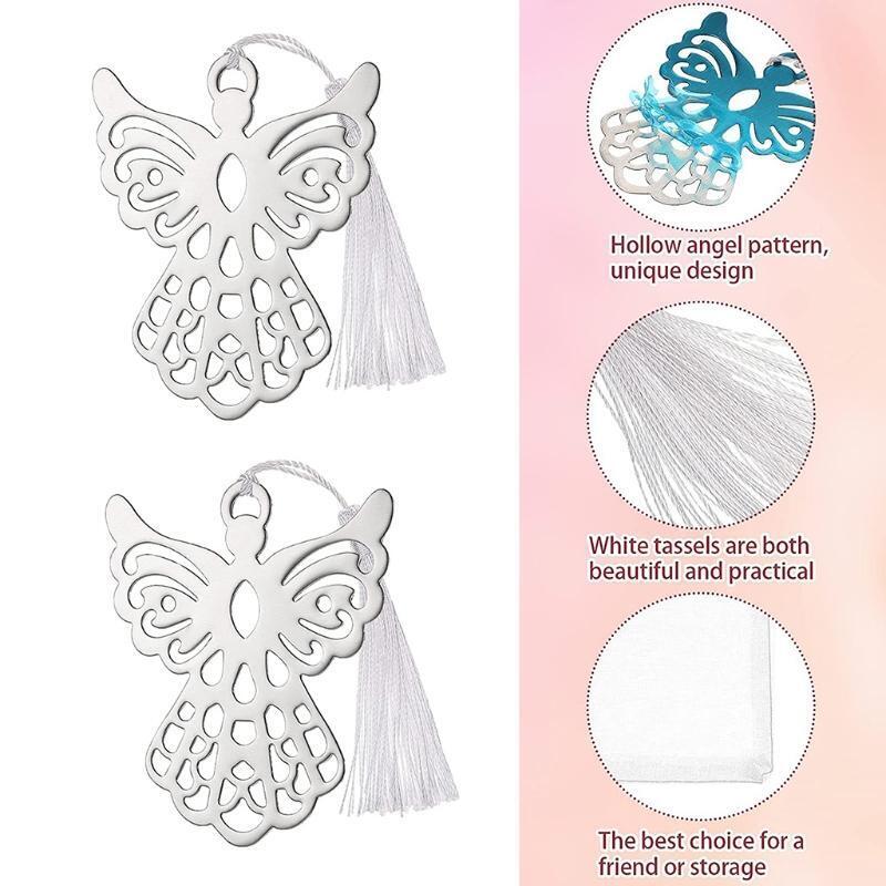 10Pcs Angel Metal Bookmarks Set Stainless Steel Book Page Marker Gifts Supplies