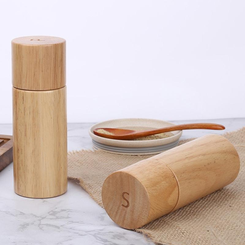 Wooden Salt and Pepper Grinder Set Pepper Grinder Salt Shaker Grinder for BBQ