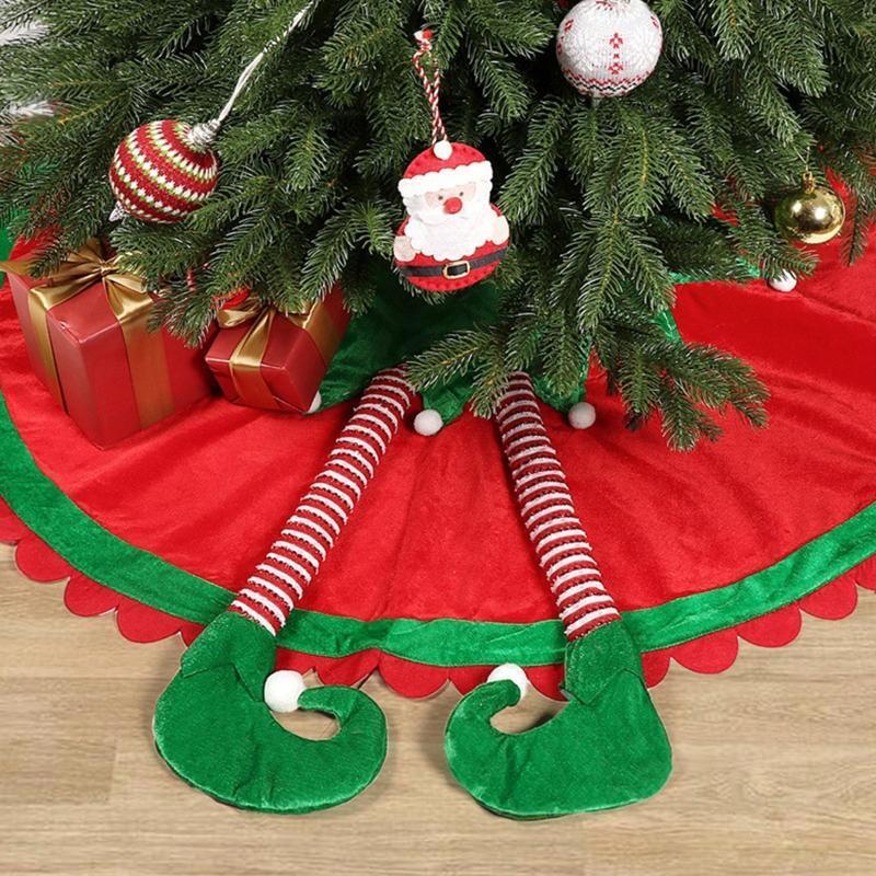 Christmas Tree Skirt Elf Leg Non-woven Carpet Ornament Decoration Supplies