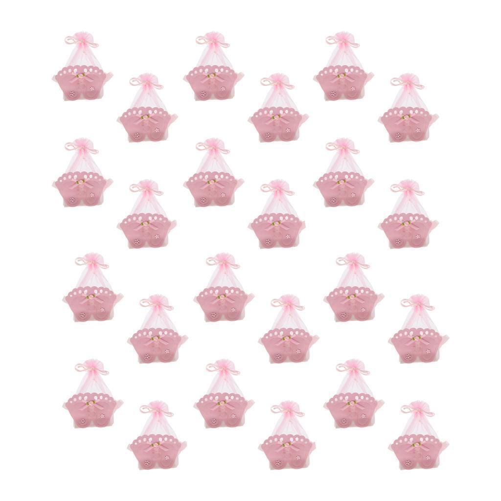 24Pcs Gift Box Kid Birthday Baby Shower Sheer Candy Bags Pouches Party Favor