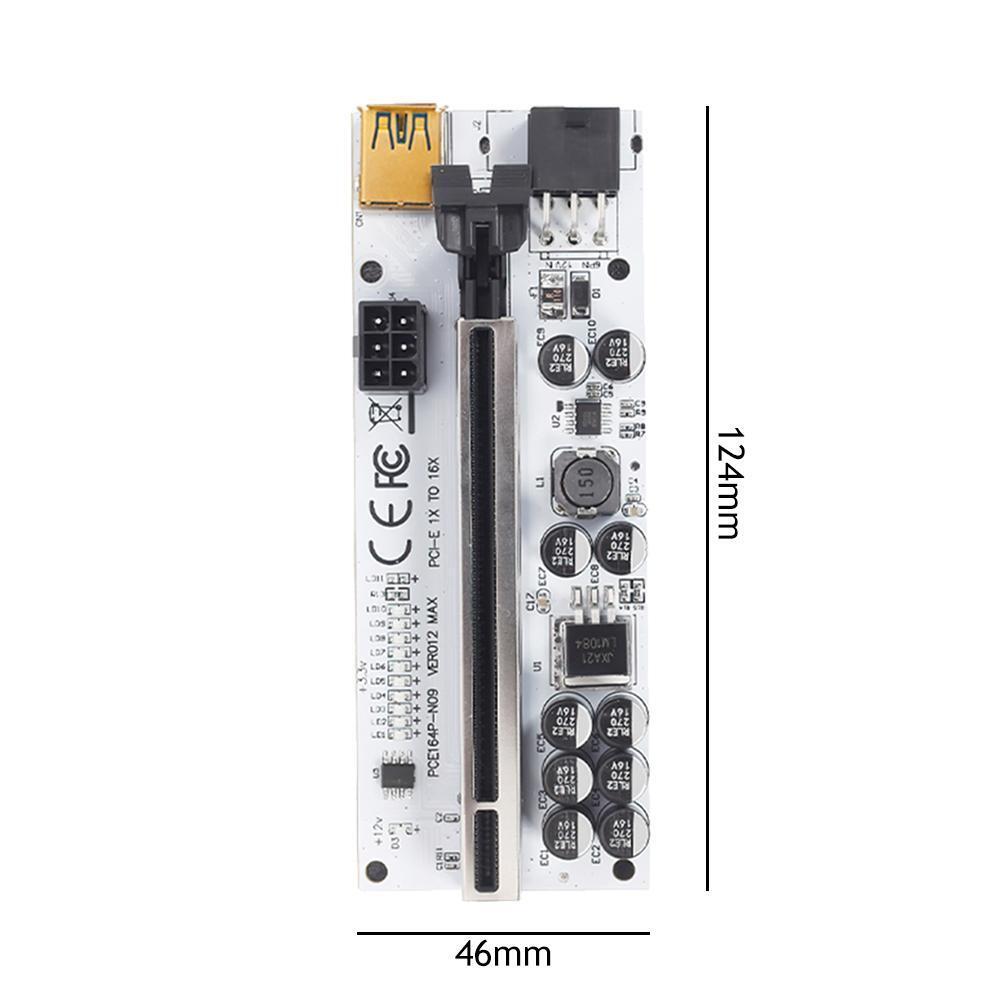 VER012 Max PCI-E Riser PCI Express 1x 16x Adapter Extension Cable (Black)