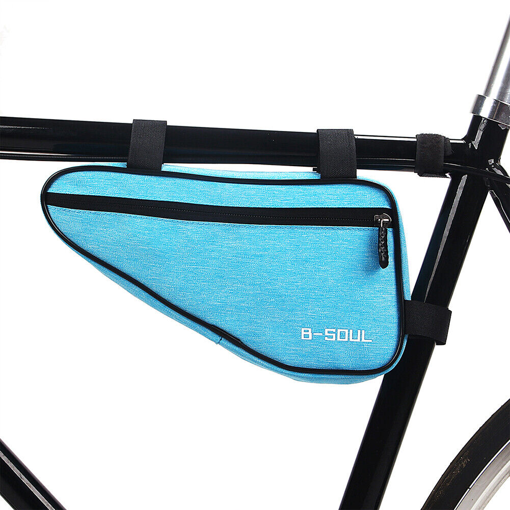 MTB Front Frame Triangle Bag Road Cycling Storage Pouch Bags (Sky Blue)