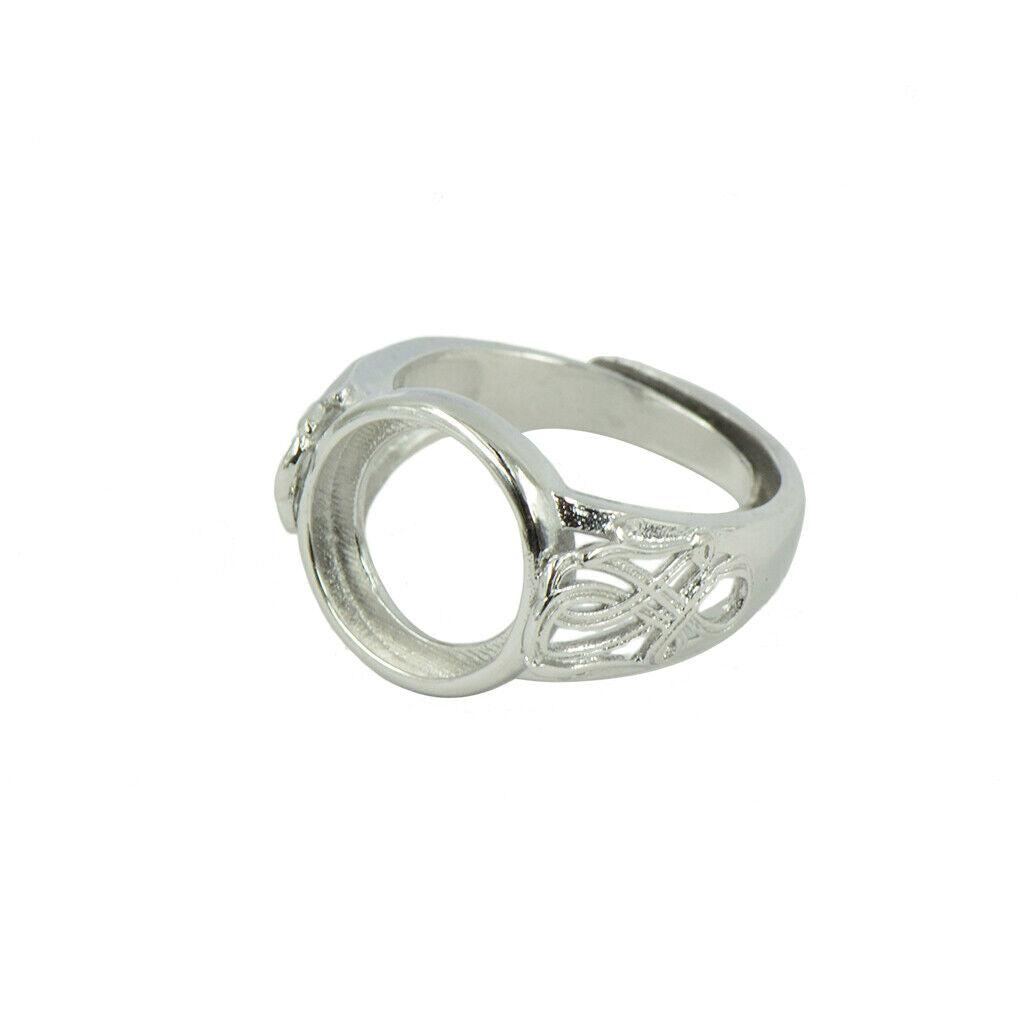 10Pieces Empty Ring Blanks Settings Round Bezel Jewelry Making Findings