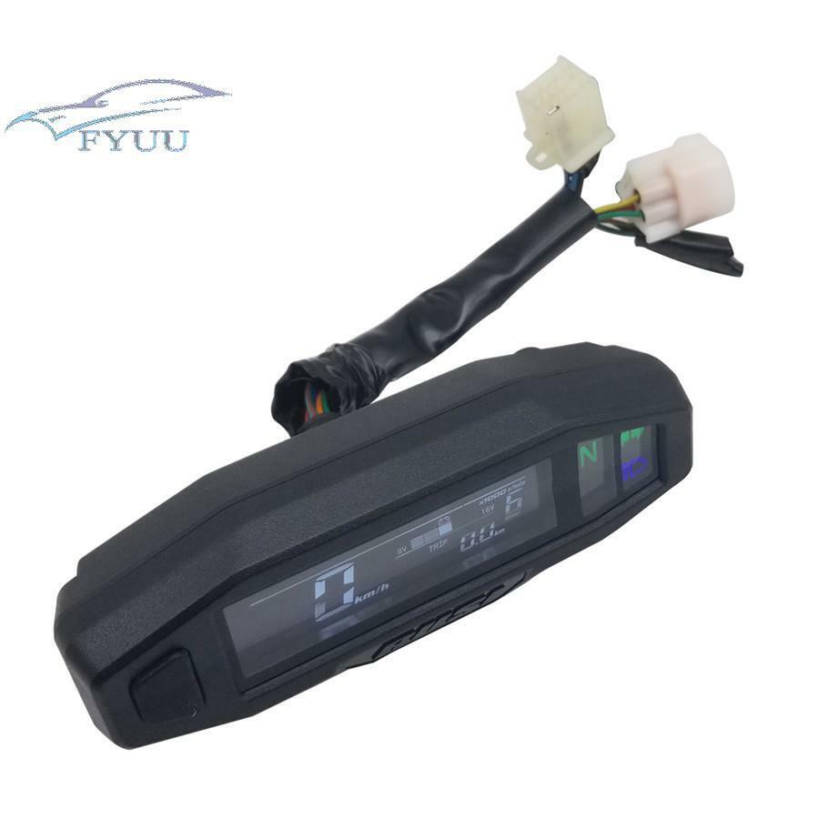 LCD Mini Motorcycle Multi Gauge Speedometer Odometer Tachometer 199KM/H 1200RPM