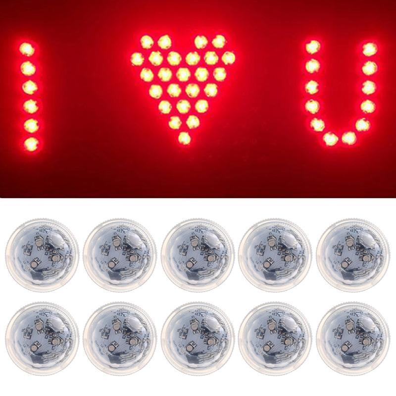 10Pcs LED Color Change Fish Floral Tank Remote Submersible Waterproof Light
